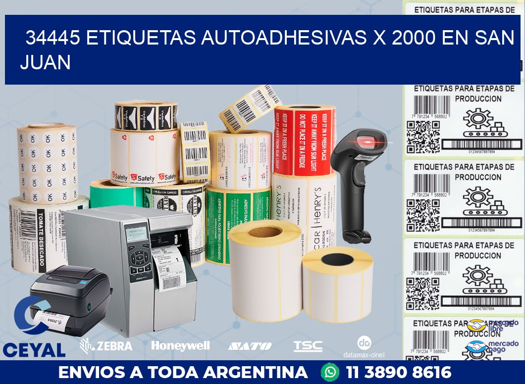 34445 ETIQUETAS AUTOADHESIVAS X 2000 EN SAN JUAN