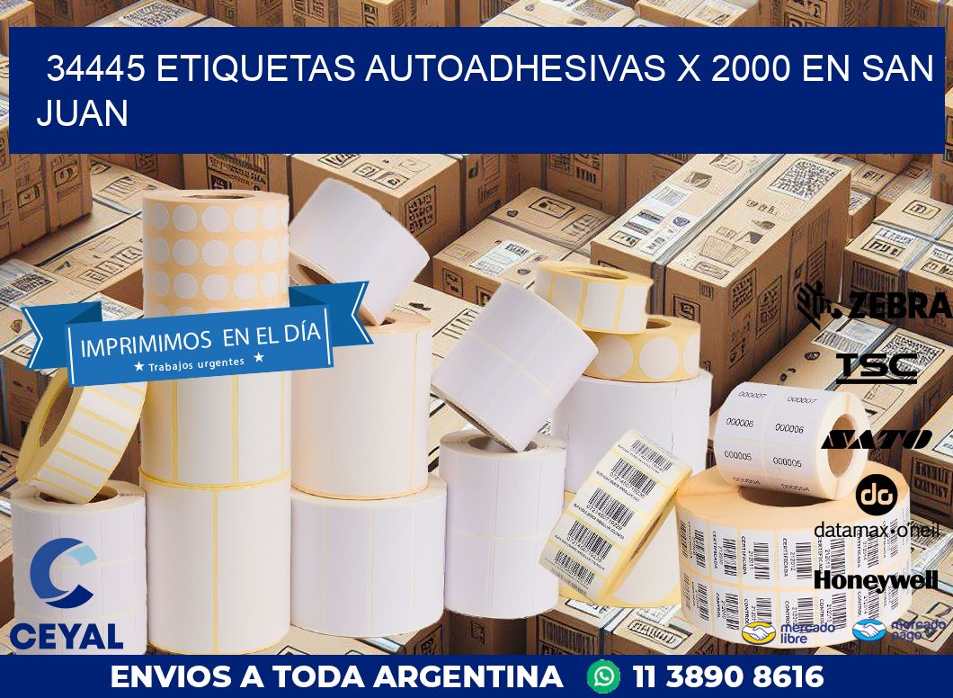 34445 ETIQUETAS AUTOADHESIVAS X 2000 EN SAN JUAN