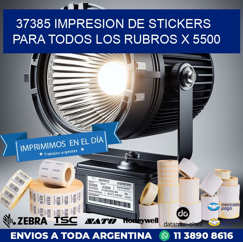37385 IMPRESION DE STICKERS PARA TODOS LOS RUBROS X 5500