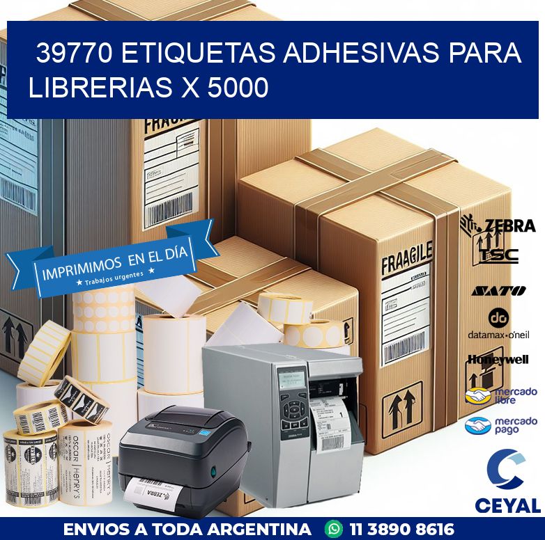 39770 ETIQUETAS ADHESIVAS PARA LIBRERIAS X 5000