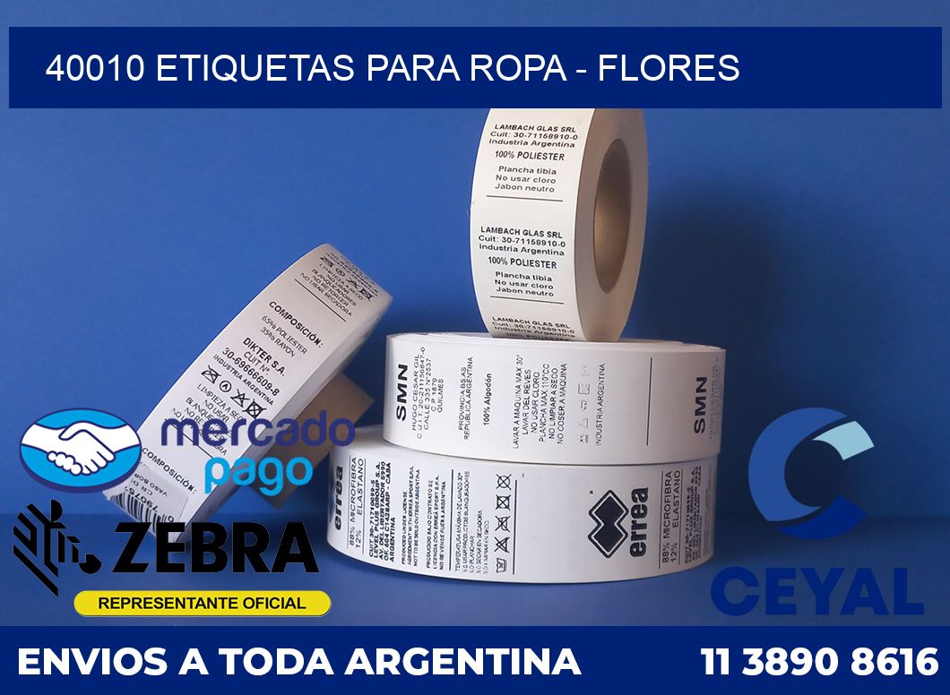 40010 ETIQUETAS PARA ROPA - FLORES