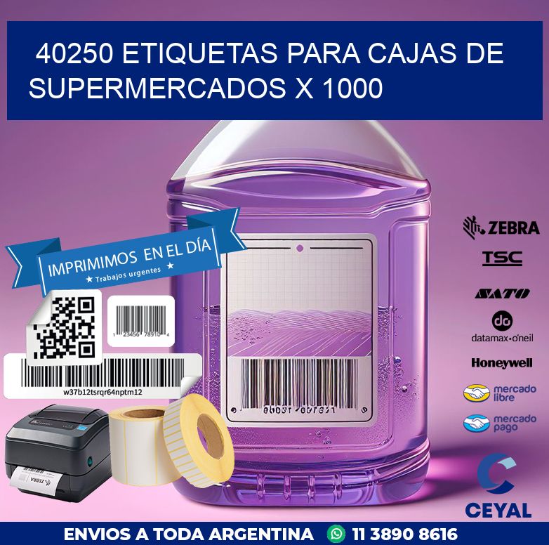40250 ETIQUETAS PARA CAJAS DE SUPERMERCADOS X 1000