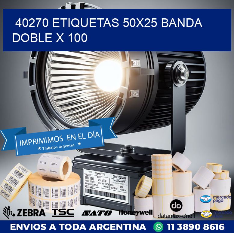 40270 ETIQUETAS 50X25 BANDA DOBLE X 100