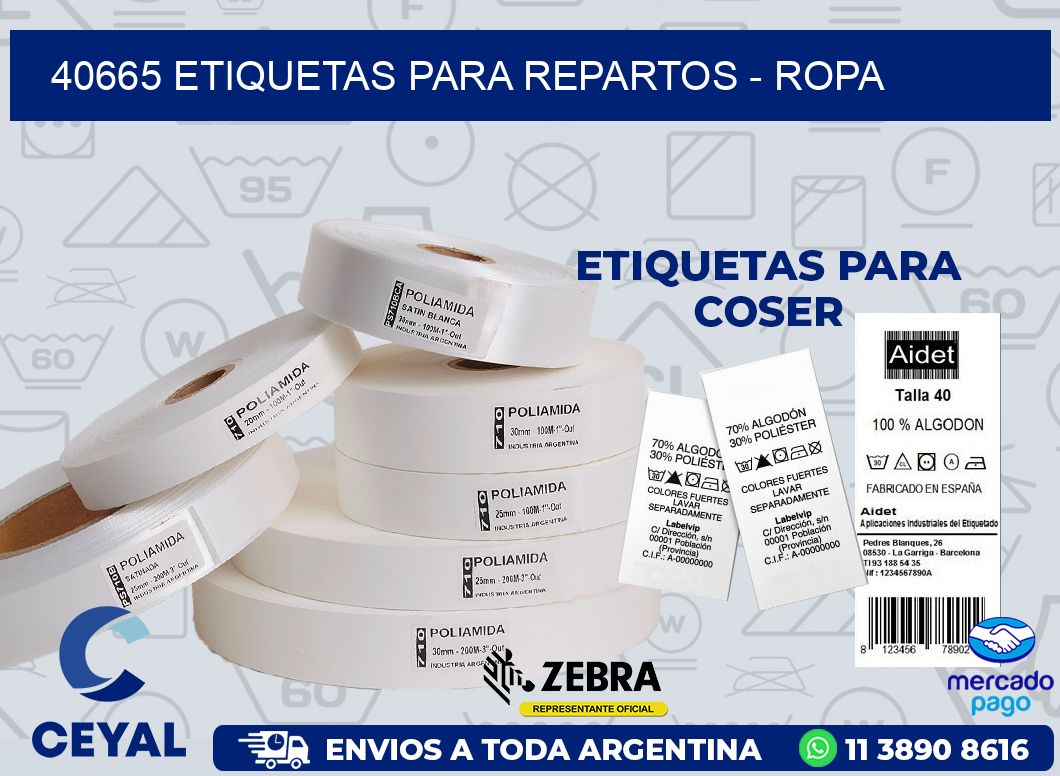 40665 ETIQUETAS PARA REPARTOS - ROPA
