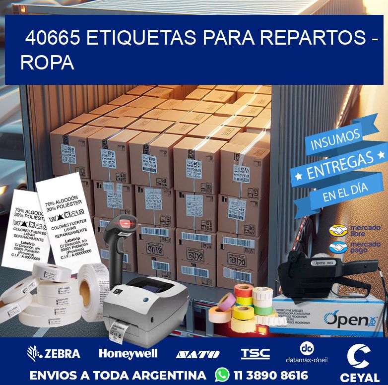40665 ETIQUETAS PARA REPARTOS – ROPA