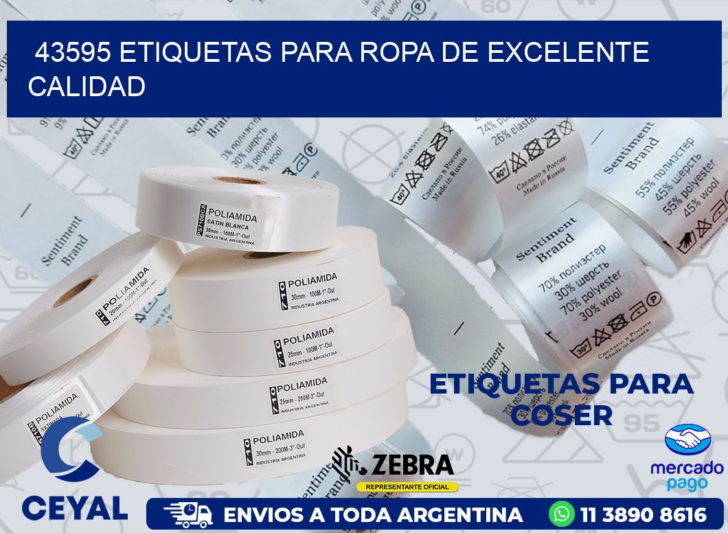 43595 ETIQUETAS PARA ROPA DE EXCELENTE CALIDAD