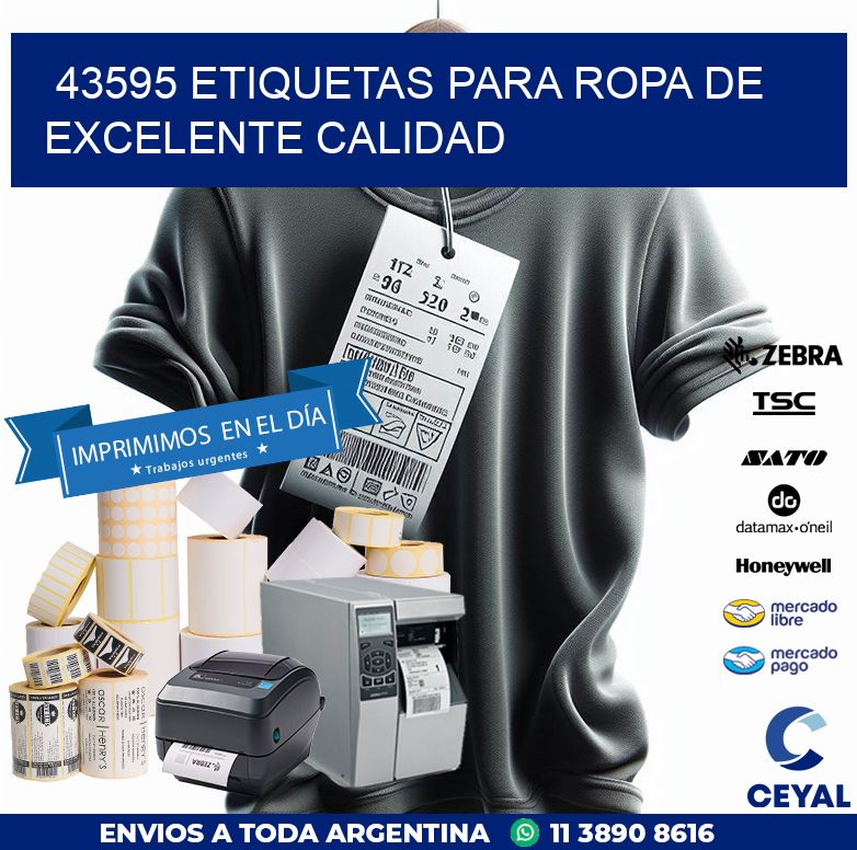 43595 ETIQUETAS PARA ROPA DE EXCELENTE CALIDAD