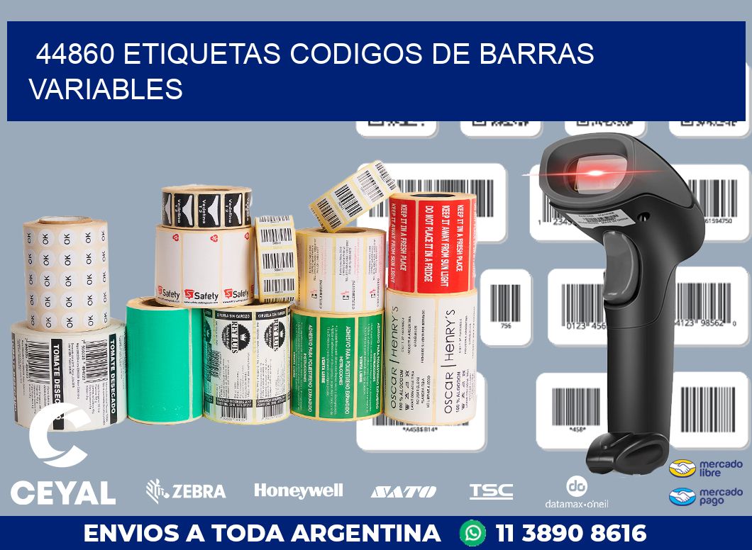44860 ETIQUETAS CODIGOS DE BARRAS VARIABLES