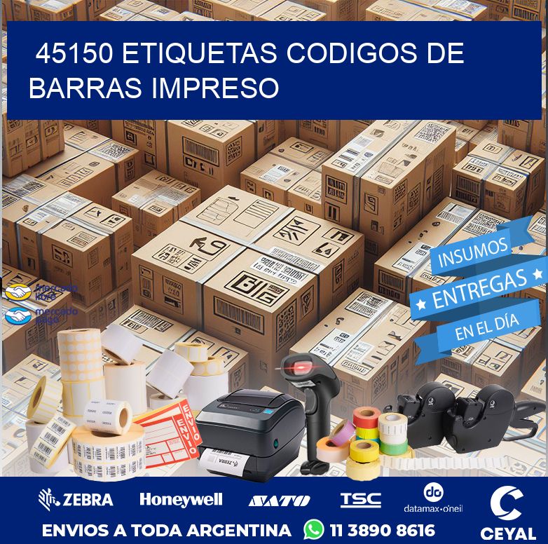 45150 ETIQUETAS CODIGOS DE BARRAS IMPRESO