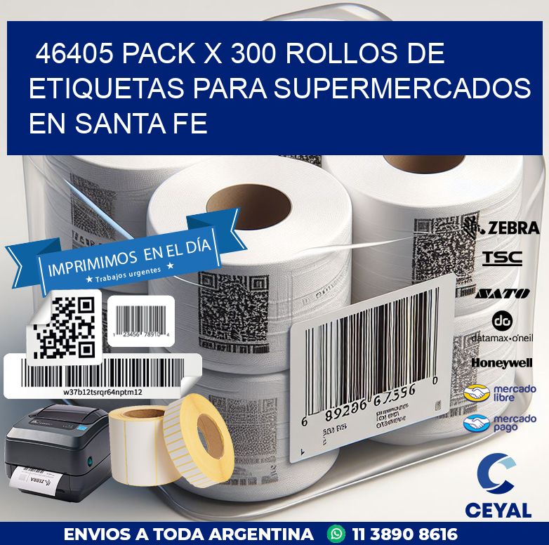 46405 PACK X 300 ROLLOS DE ETIQUETAS PARA SUPERMERCADOS EN SANTA FE