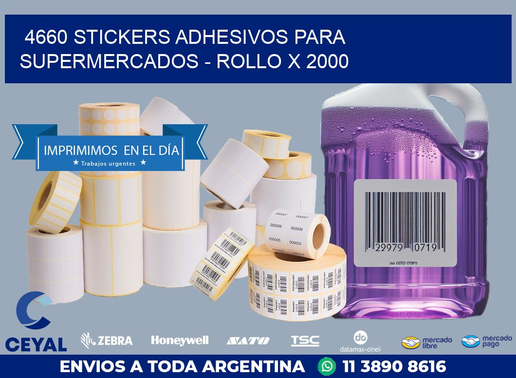 4660 STICKERS ADHESIVOS PARA SUPERMERCADOS - ROLLO X 2000