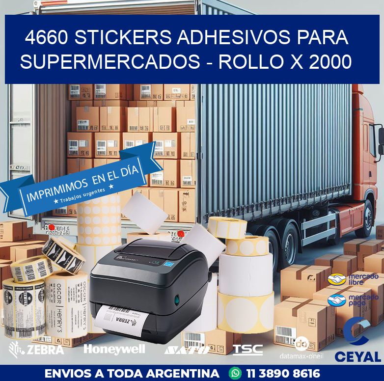 4660 STICKERS ADHESIVOS PARA SUPERMERCADOS - ROLLO X 2000