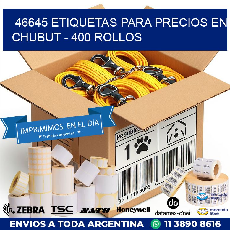 46645 ETIQUETAS PARA PRECIOS EN CHUBUT – 400 ROLLOS