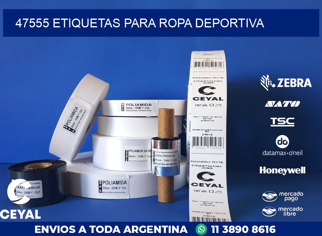 47555 ETIQUETAS PARA ROPA DEPORTIVA