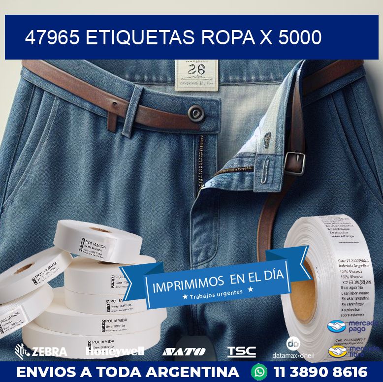 47965 ETIQUETAS ROPA X 5000