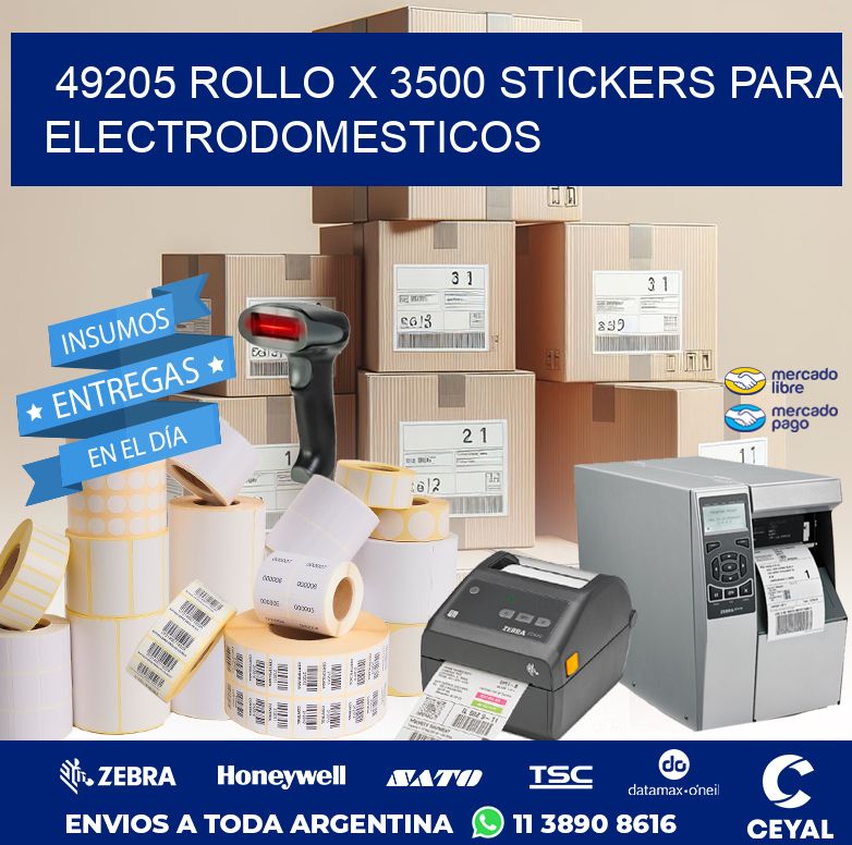 49205 ROLLO X 3500 STICKERS PARA ELECTRODOMESTICOS