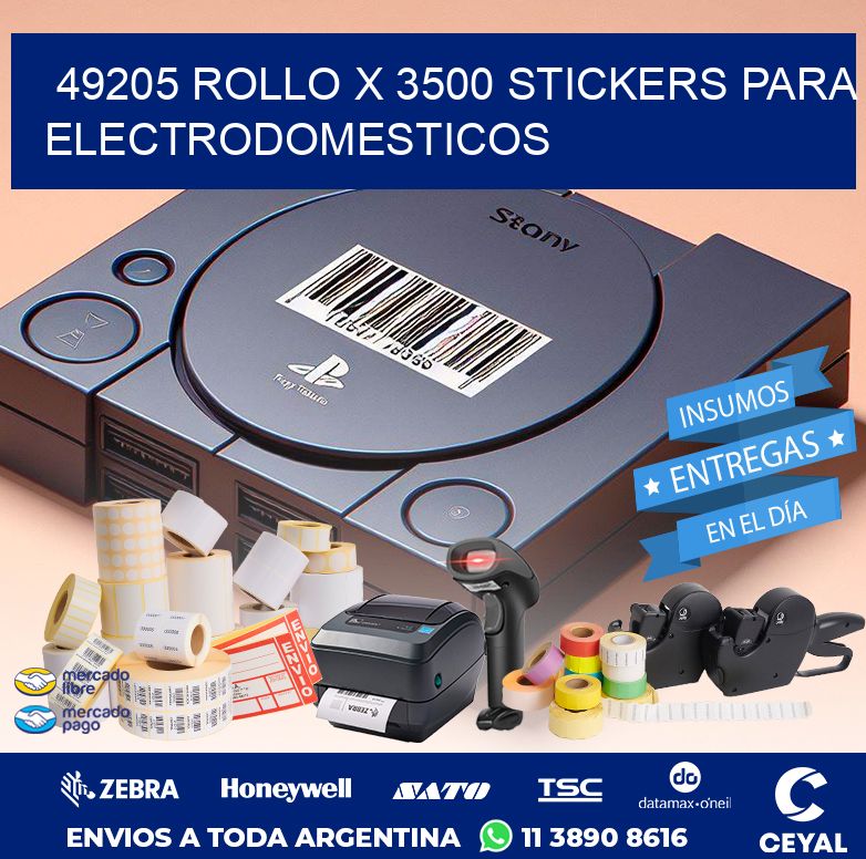 49205 ROLLO X 3500 STICKERS PARA ELECTRODOMESTICOS