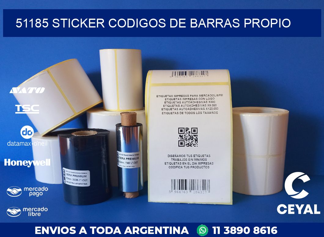 51185 STICKER CODIGOS DE BARRAS PROPIO