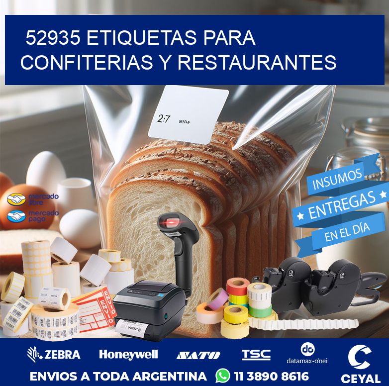 52935 ETIQUETAS PARA CONFITERIAS Y RESTAURANTES