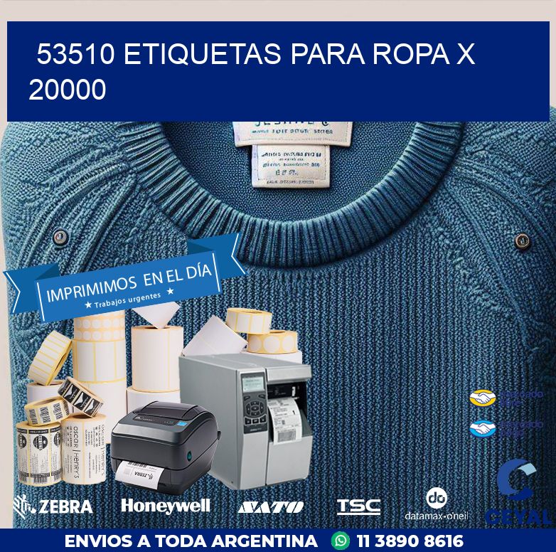 53510 ETIQUETAS PARA ROPA X 20000