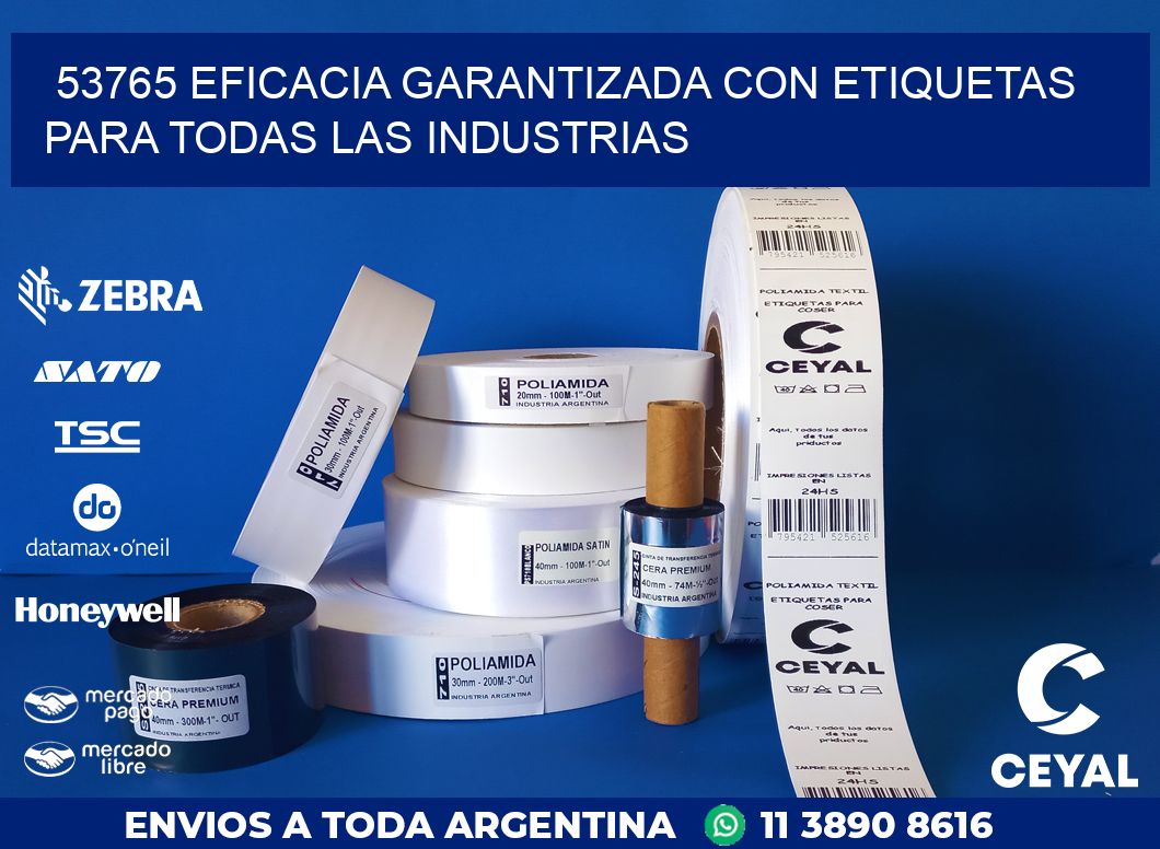 53765 EFICACIA GARANTIZADA CON ETIQUETAS PARA TODAS LAS INDUSTRIAS