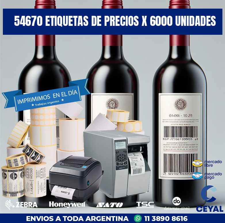 54670 ETIQUETAS DE PRECIOS X 6000 UNIDADES
