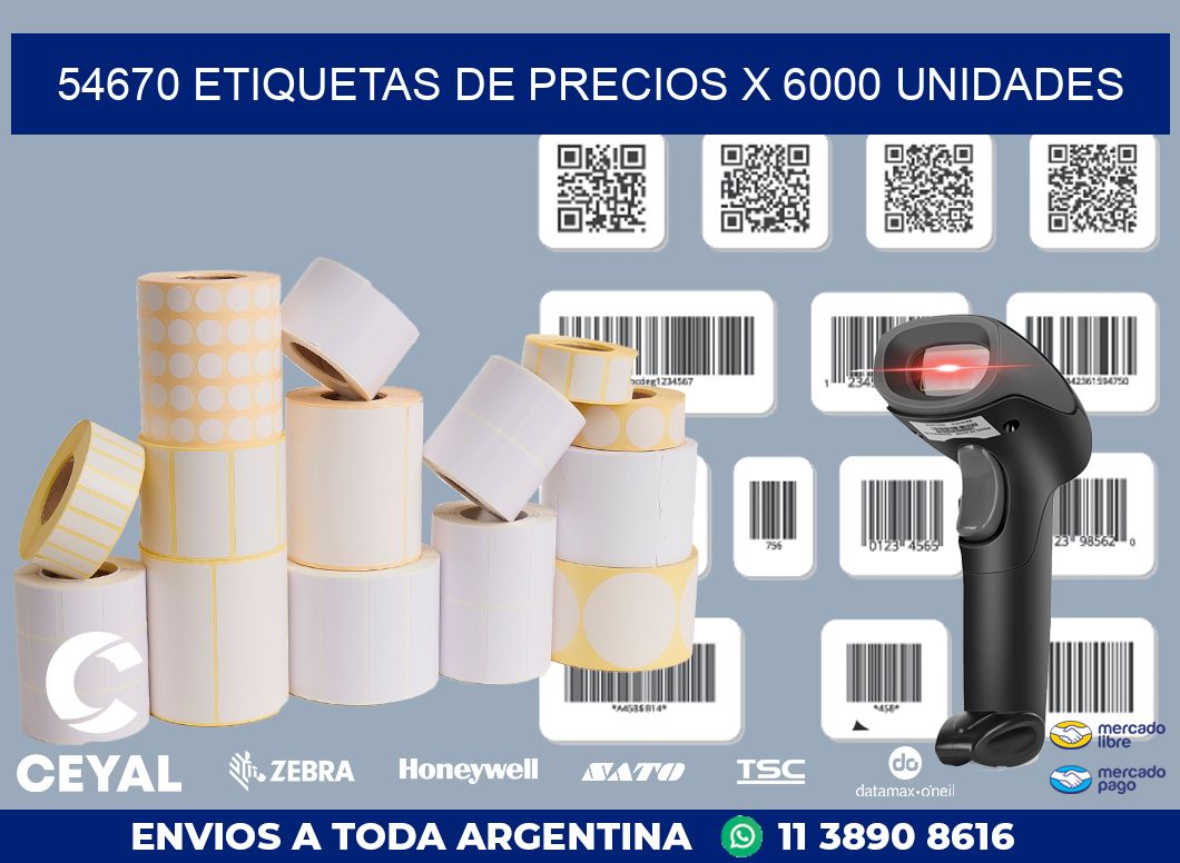 54670 ETIQUETAS DE PRECIOS X 6000 UNIDADES