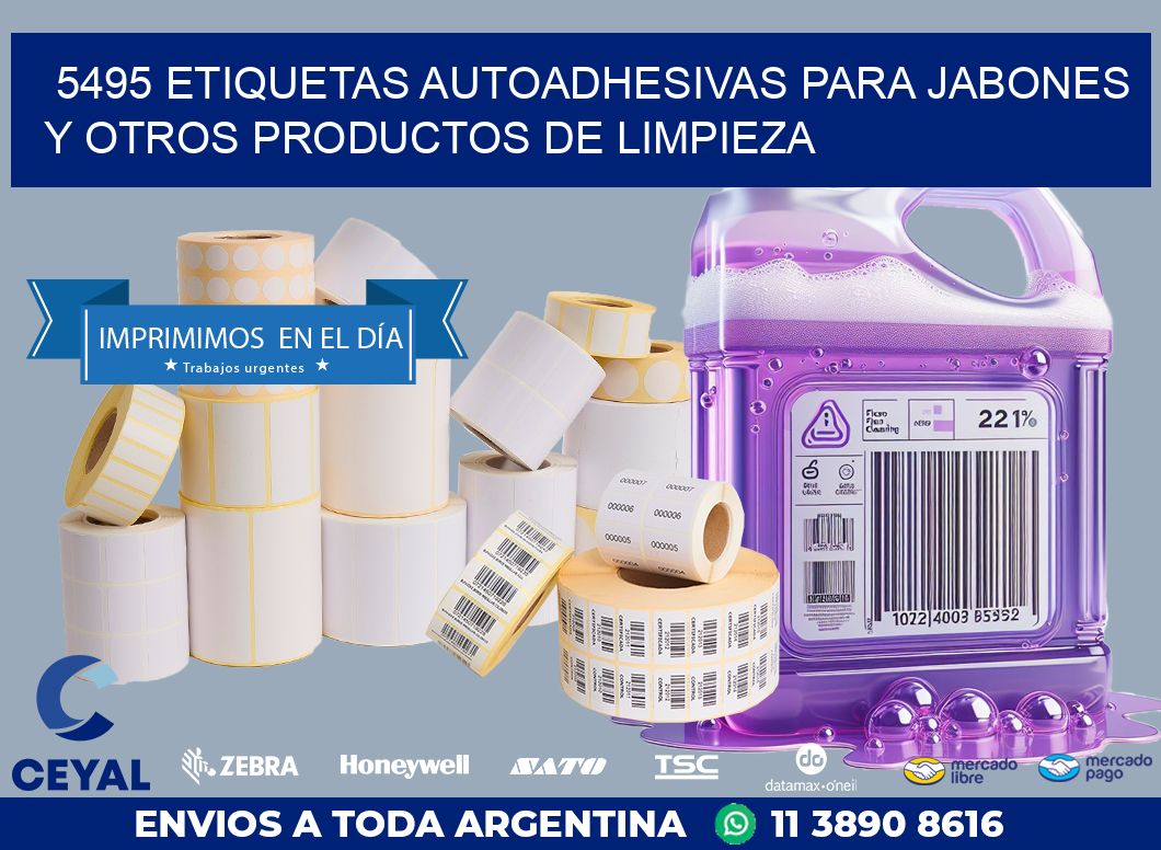 5495 ETIQUETAS AUTOADHESIVAS PARA JABONES  Y OTROS PRODUCTOS DE LIMPIEZA