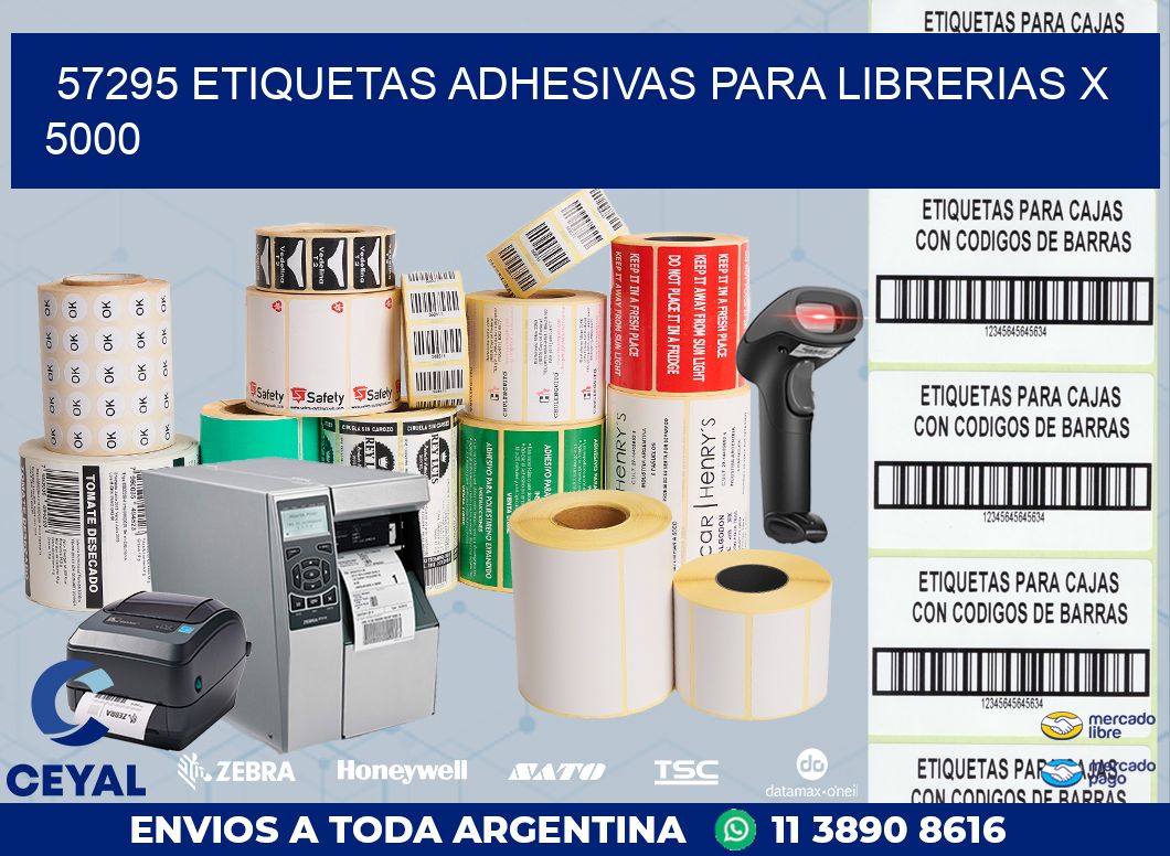 57295 ETIQUETAS ADHESIVAS PARA LIBRERIAS X 5000