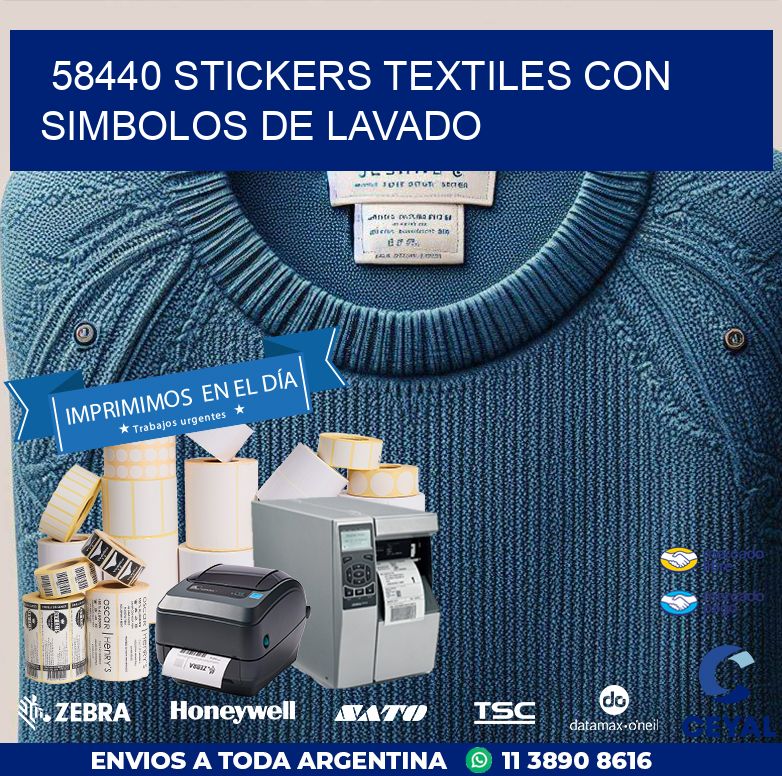 58440 STICKERS TEXTILES CON SIMBOLOS DE LAVADO
