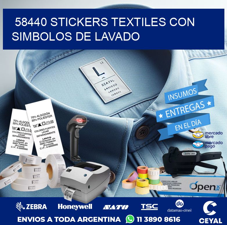 58440 STICKERS TEXTILES CON SIMBOLOS DE LAVADO