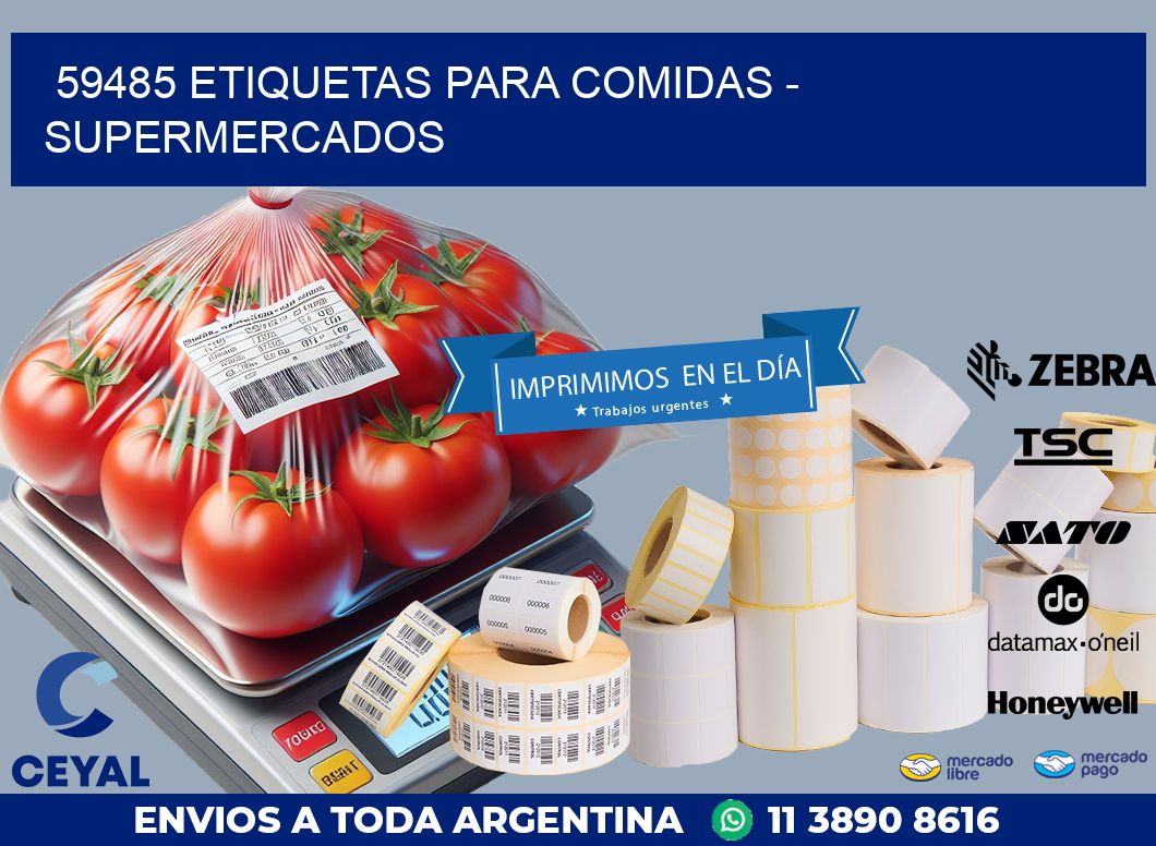 59485 ETIQUETAS PARA COMIDAS - SUPERMERCADOS