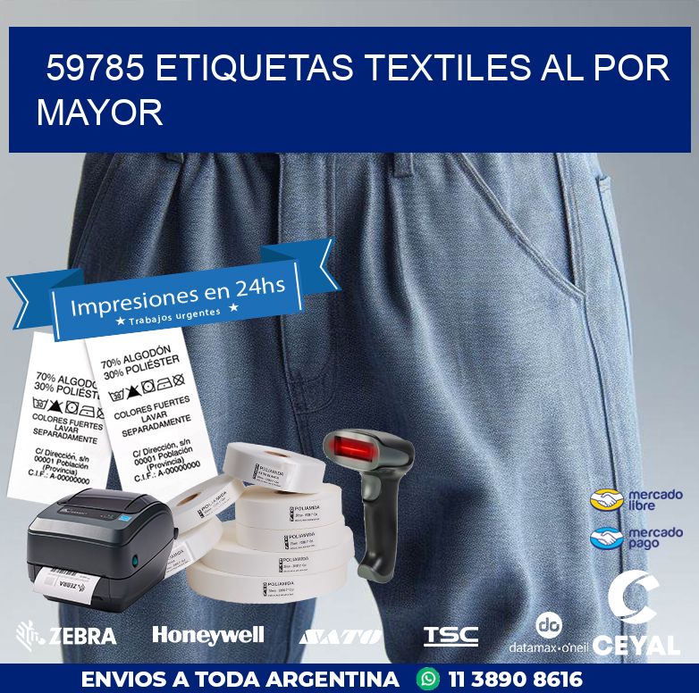59785 ETIQUETAS TEXTILES AL POR MAYOR