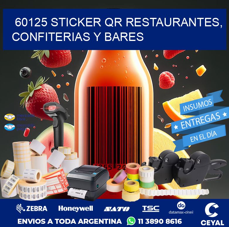 60125 STICKER QR RESTAURANTES, CONFITERIAS Y BARES