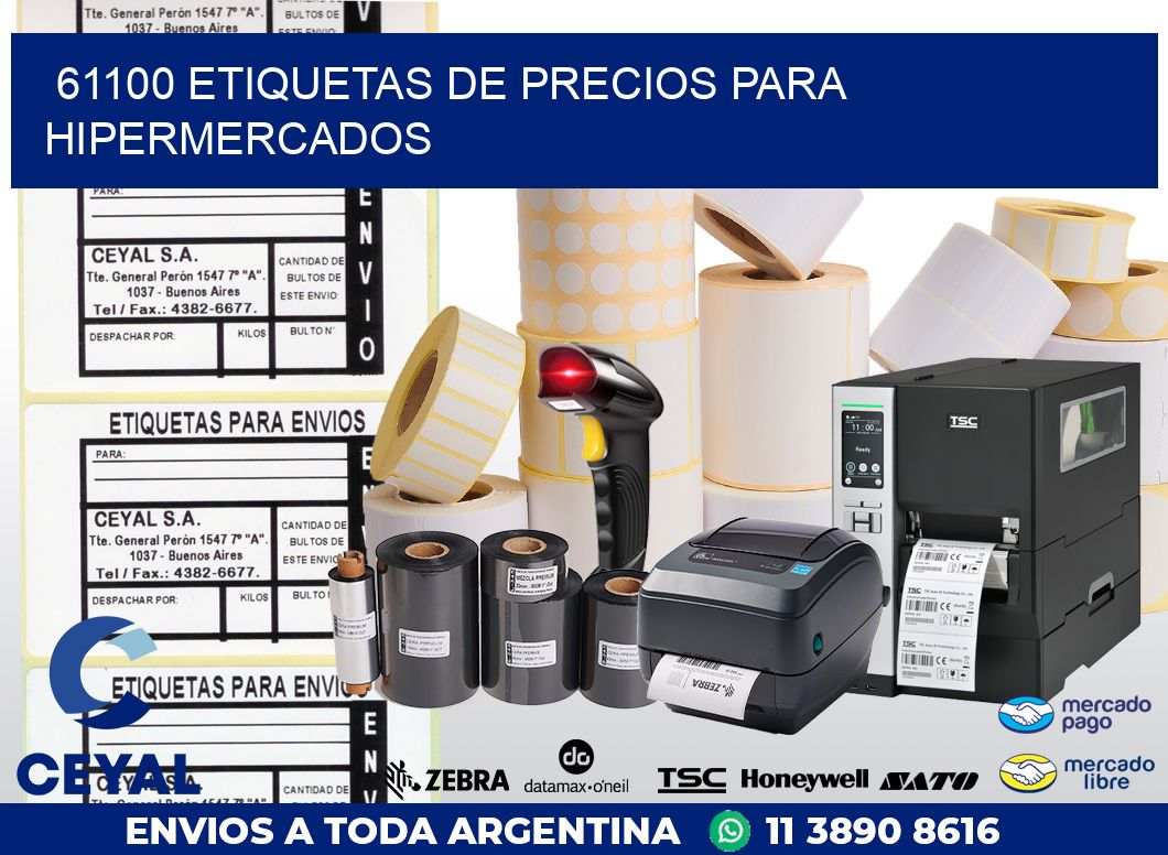 61100 ETIQUETAS DE PRECIOS PARA HIPERMERCADOS