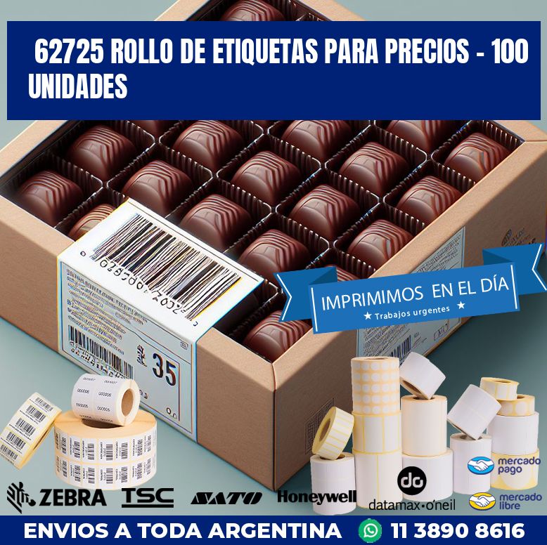 62725 ROLLO DE ETIQUETAS PARA PRECIOS - 100 UNIDADES