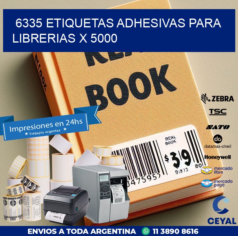6335 ETIQUETAS ADHESIVAS PARA LIBRERIAS X 5000