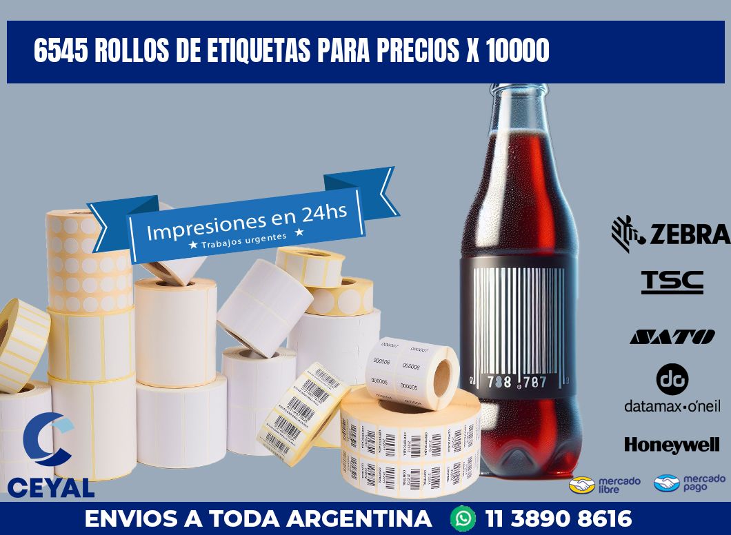 6545 ROLLOS DE ETIQUETAS PARA PRECIOS X 10000