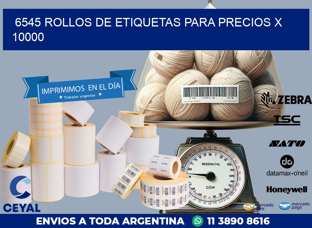 6545 ROLLOS DE ETIQUETAS PARA PRECIOS X 10000