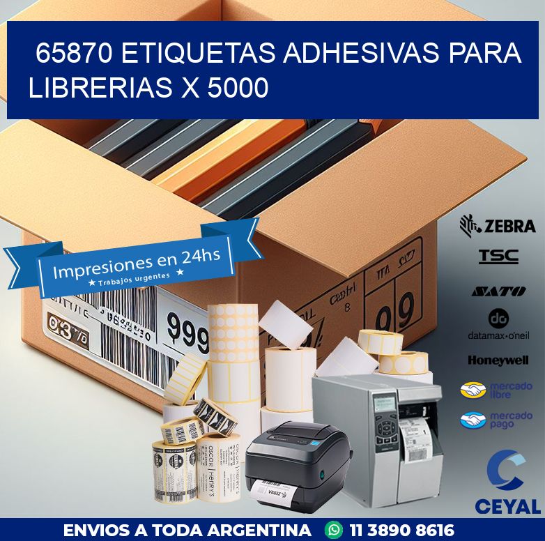 65870 ETIQUETAS ADHESIVAS PARA LIBRERIAS X 5000
