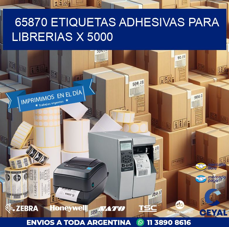 65870 ETIQUETAS ADHESIVAS PARA LIBRERIAS X 5000