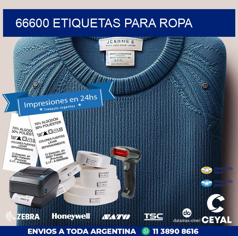 66600 ETIQUETAS PARA ROPA