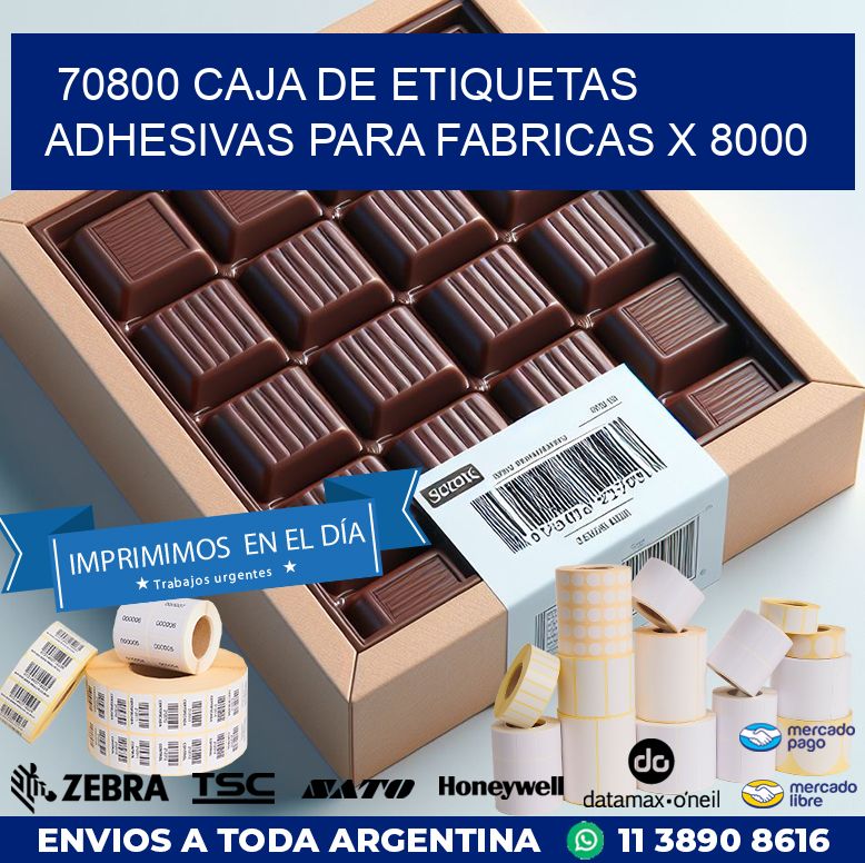 70800 CAJA DE ETIQUETAS ADHESIVAS PARA FABRICAS X 8000