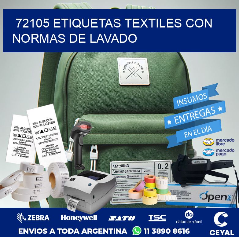 72105 ETIQUETAS TEXTILES CON NORMAS DE LAVADO