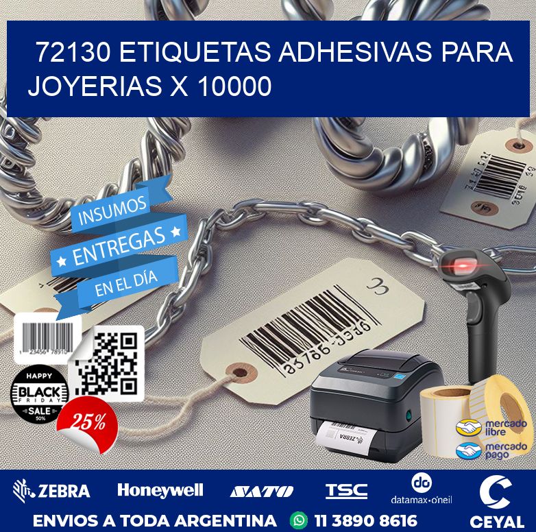 72130 ETIQUETAS ADHESIVAS PARA JOYERIAS X 10000