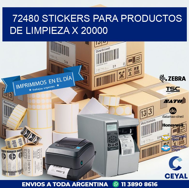72480 STICKERS PARA PRODUCTOS DE LIMPIEZA X 20000