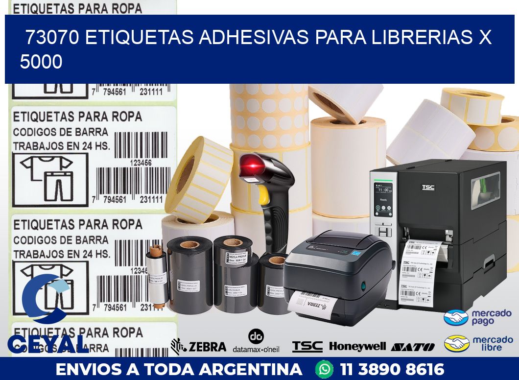 73070 ETIQUETAS ADHESIVAS PARA LIBRERIAS X 5000