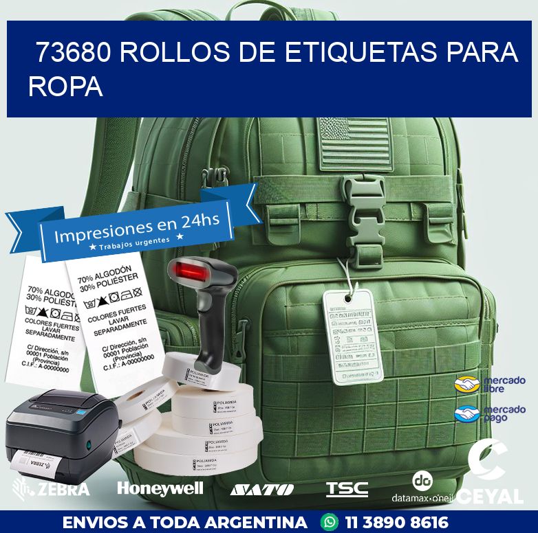 73680 ROLLOS DE ETIQUETAS PARA ROPA