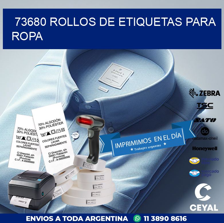 73680 ROLLOS DE ETIQUETAS PARA ROPA