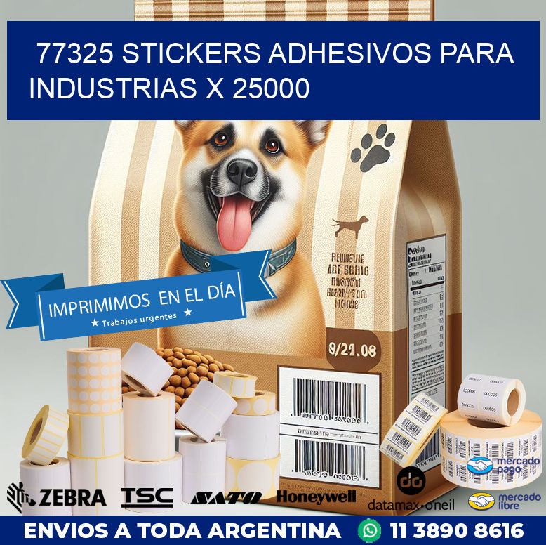 77325 STICKERS ADHESIVOS PARA INDUSTRIAS X 25000